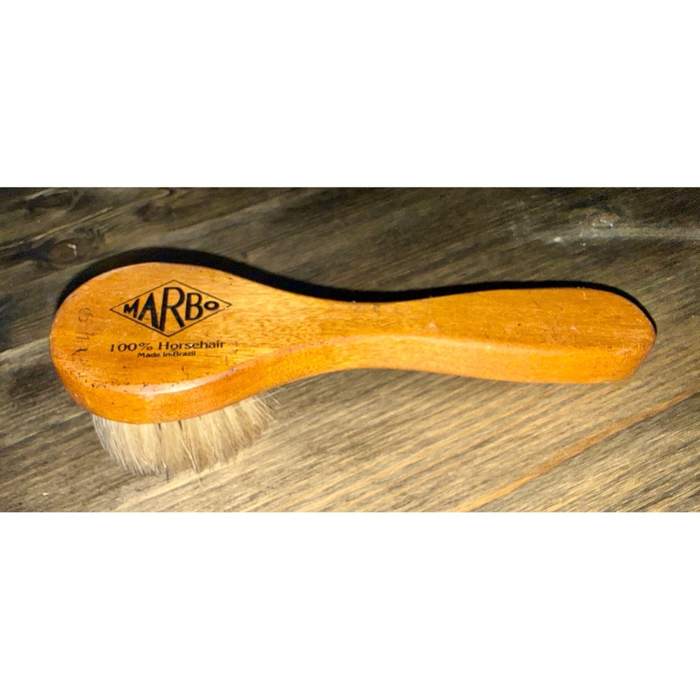 Marbo Shoe Shine Brush Excellent 100% Horsehair Wood Brazil